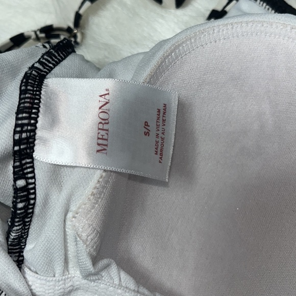 Merona Striped Faux Wrapped One Piece Swimsuit Size S Small EUC - Picture 4 of 4